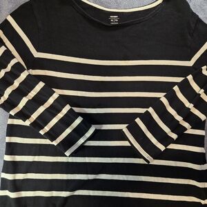 Black and White Striped Top